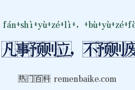 凡事预则立，不预则废是什么意思的图片